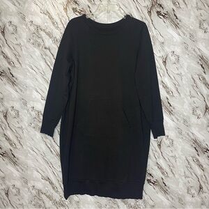 Universal Standard Women Dress Black Terry Sweater Pima Cotton XS (10/12 Or M)